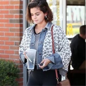 Free People Ditsy Denim Jacket Size S XS